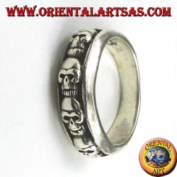 silver ring band skulls
