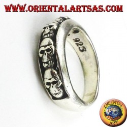 banda de anillo de plata, cráneos
