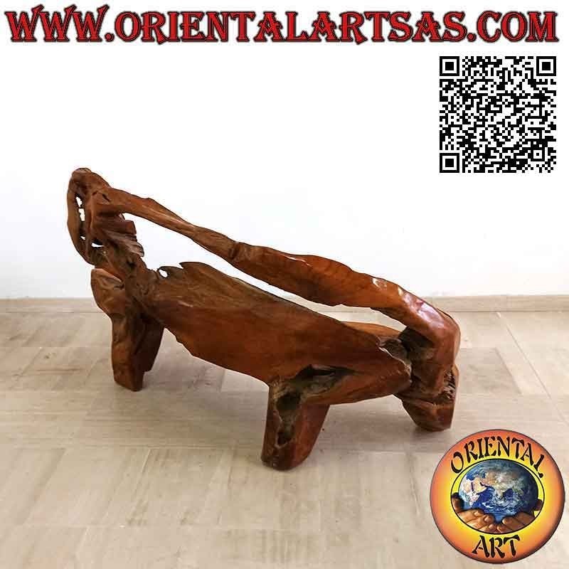Poltrona in radice naturale di legno teak (95h x 170x50)