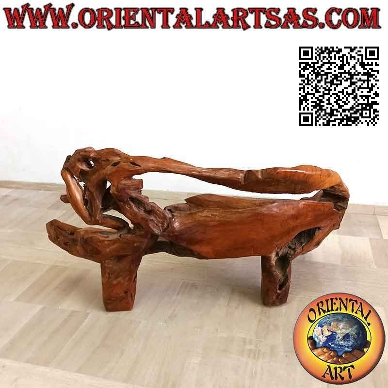 Sillón en raíz natural de madera de teca (95h x 170x50)