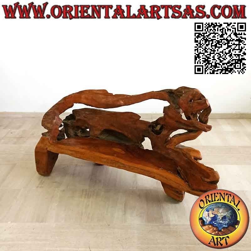 Fauteuil en racine naturelle de bois de teck (95h x 170x50)
