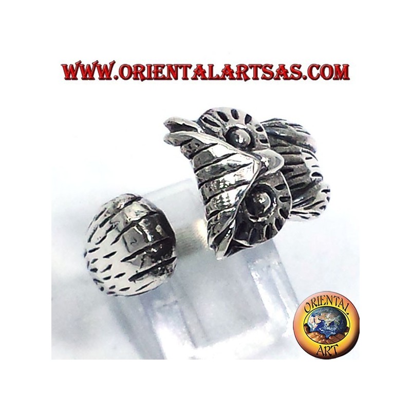 silver ring, enveloping Owl