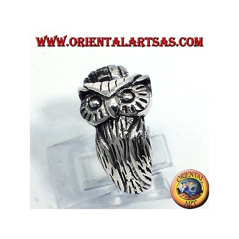 silver ring, enveloping Owl