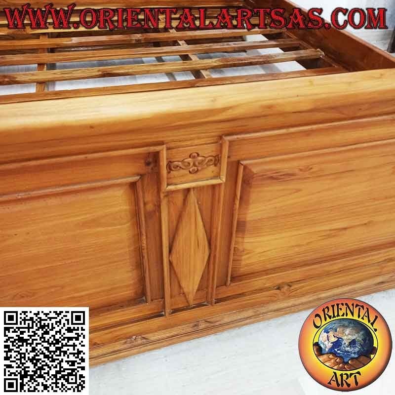 Doppelbett im Imperial-Stil mit hoher Rückenlehne aus Teakholz