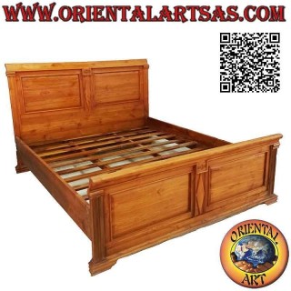 Imperial style high back double bed in teak wood
