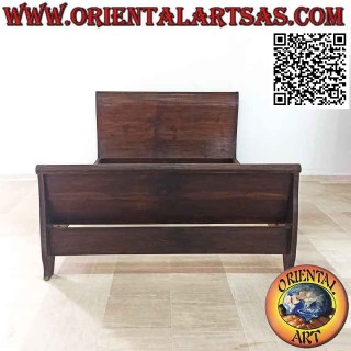 Letto matrimoniale a barca in stile etnico in legno di teak