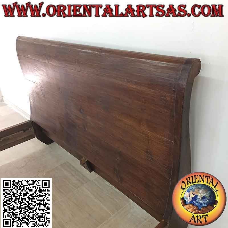 Cama doble de estilo étnico en madera de teca