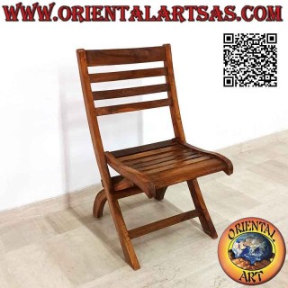 Sedia pieghevole classica in legno di teak