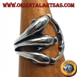 Silver ring, three dolphins