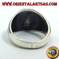 Silber Ring Ace of spades Schädel mit Rose im Mund