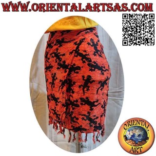 Minifalda pareo encubrimiento con lagartijas (con flecos)
