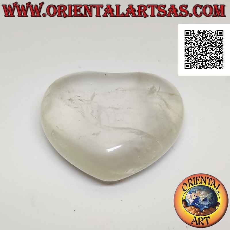Cuore di quarzo ialino (cristallo di rocca) da 27 mm x 32 mm