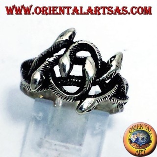 Anello in argento nodo di sei serpenti 