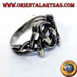 Silber Ringknoten von sechs Schlangen