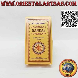 Incensi a coni per cascata di fumo al "Sandalo" (confezione da 10 pezzi)