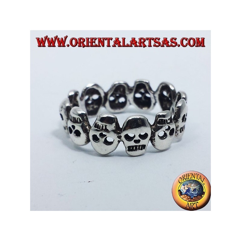 sujetar cráneos anillo de plata