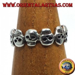 sujetar cráneos anillo de plata