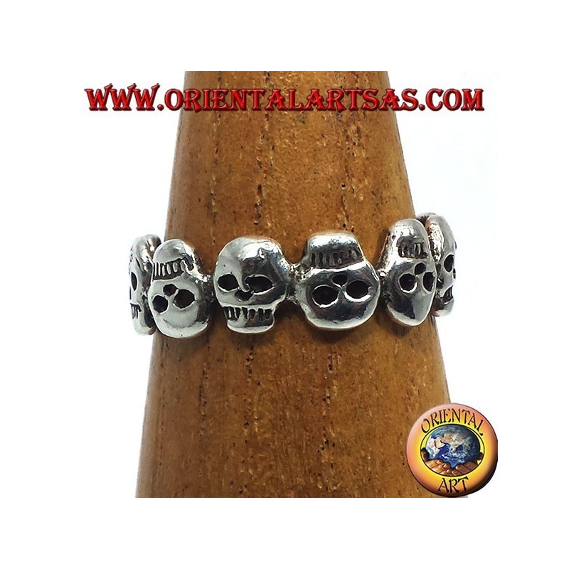 clamp silver ring skulls