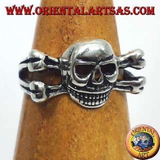 silver ring, on the skull bones