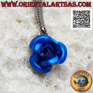 Pendentif en argent en forme de rose émaillée