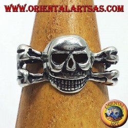 silver ring, on the skull bones