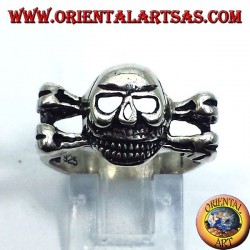 silver ring, on the skull bones