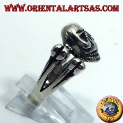 silver ring, on the skull bones