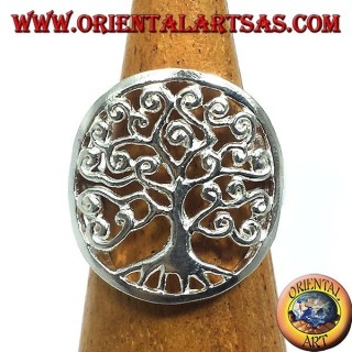 lebensbaum ring, 925 silber, symbolschmuck, wiedergeburt, spiritueller ring, baum des lebens silber, geschenkidee