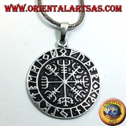 colgante de plata, Aegishjalmur con runas
