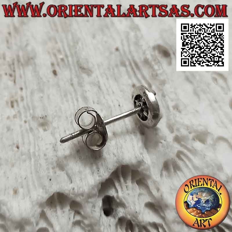 Mini silver earring, the solar wheel