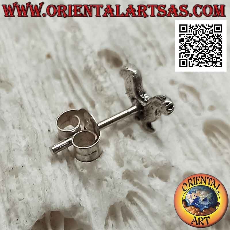 Mini boucle d'oreille en argent, le coq
