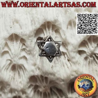 Silver mini earring, the Star of David with central hexagon