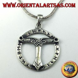 silver pendant tree in the world with runes