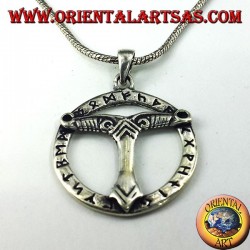 silver pendant tree in the world with runes