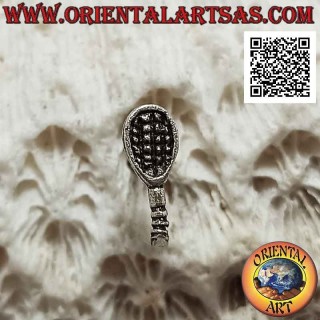 Mini-Ohrringe in Silber, der Tennisschläger