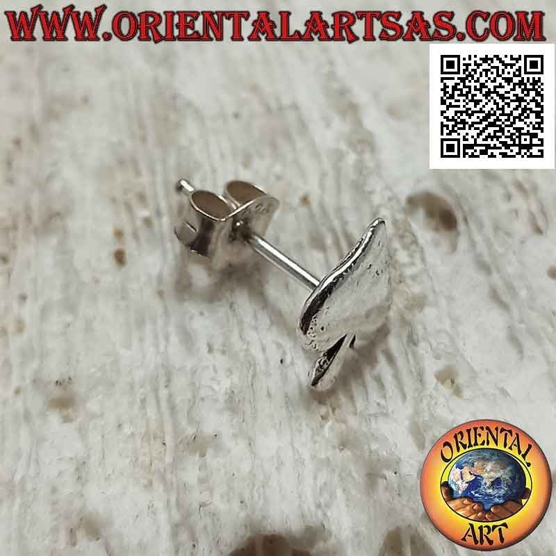 Mini silver earring, the symbol of "Spades"
