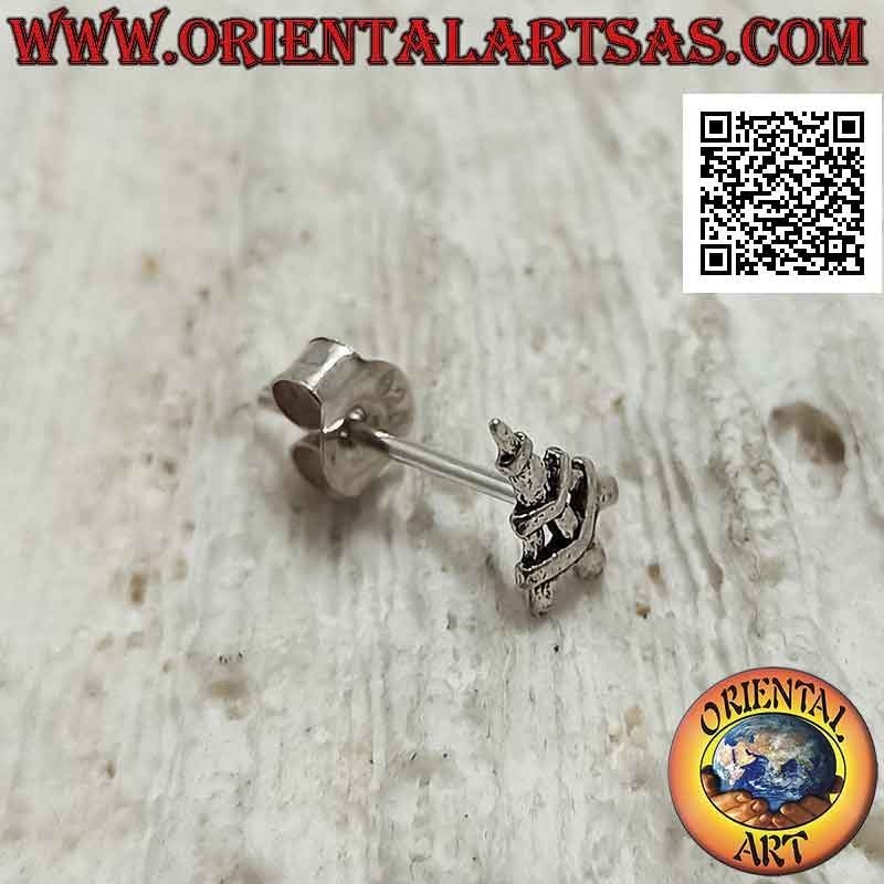 Mini boucle d'oreille en argent, la tour Eiffel