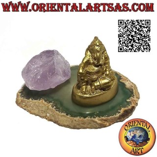 Ganesh Skulptur "der Elefantengott" halbliegend, aus Harz (5 cm vergoldet)
