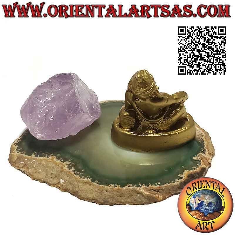Ganesh Skulptur "der Elefantengott" halbliegend, aus Harz (5 cm vergoldet)