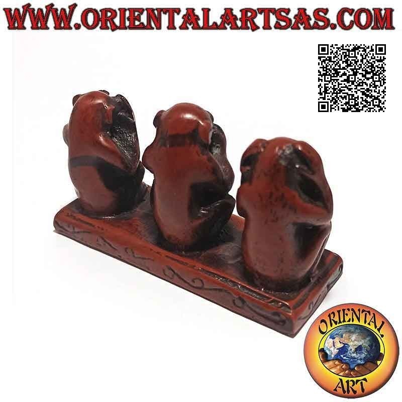 Sculpture "the three wise monkeys" with resin base (proverb "I do not see, I do not hear and I do not speak")