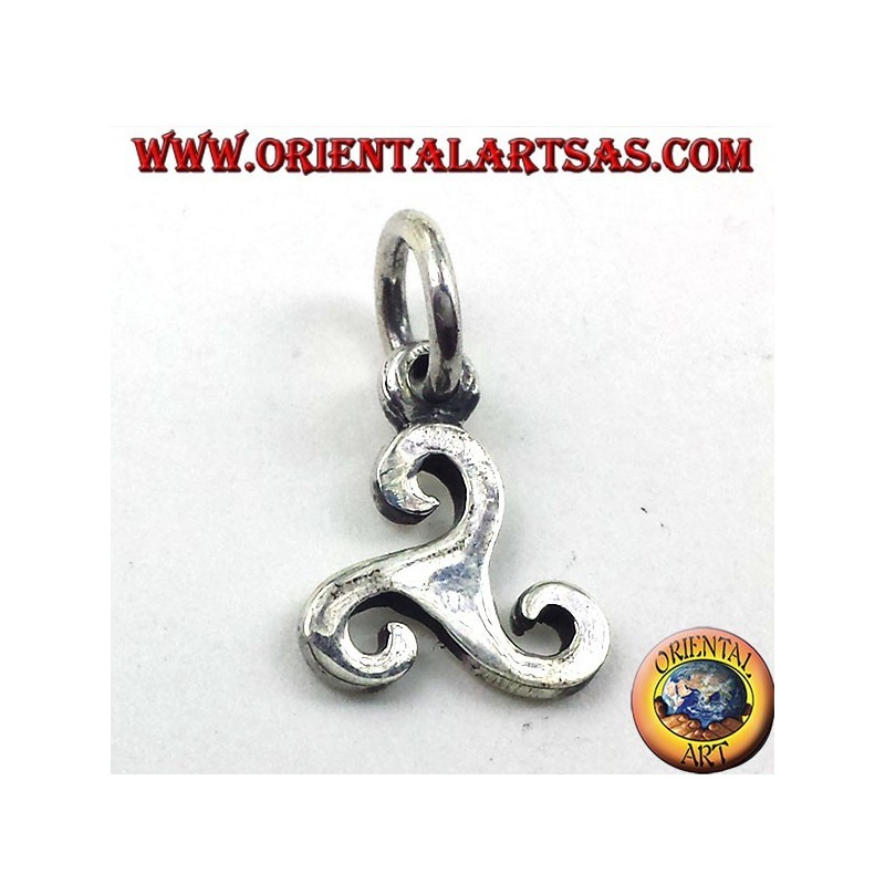 silver pendant, triskelion symbol of the Baltic