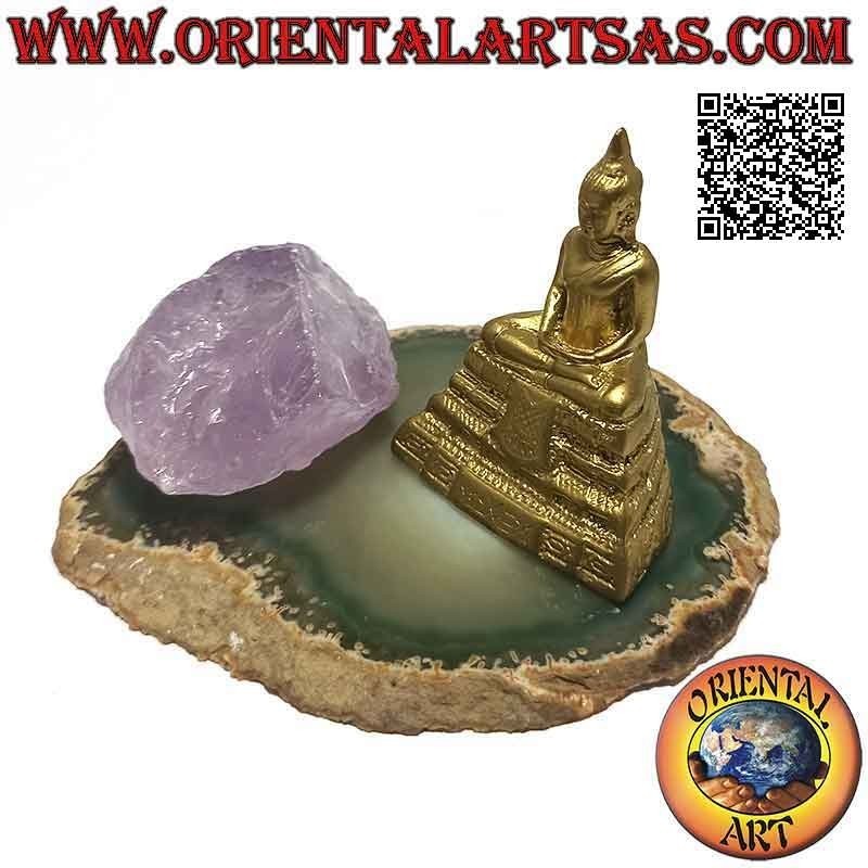 Buddha sculpture "Dhyana Mudra - symbol of meditation and wisdom" on the altar in resin (golden) 5 cm
