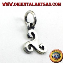 silver pendant, triskelion symbol of the Baltic