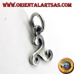 silver pendant, triskelion symbol of the Baltic
