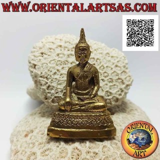 Buddha-Skulptur "Bhumisparsha Mudra - Unterwerfung des Dämons Mara" auf dem Altar (8 cm)