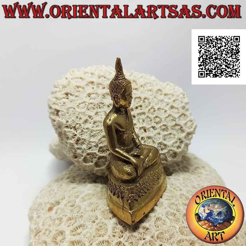 Scultura Buddha "Bhumisparsha Mudra - Sottomettendo il demone Mara" sull'altare (8 cm)