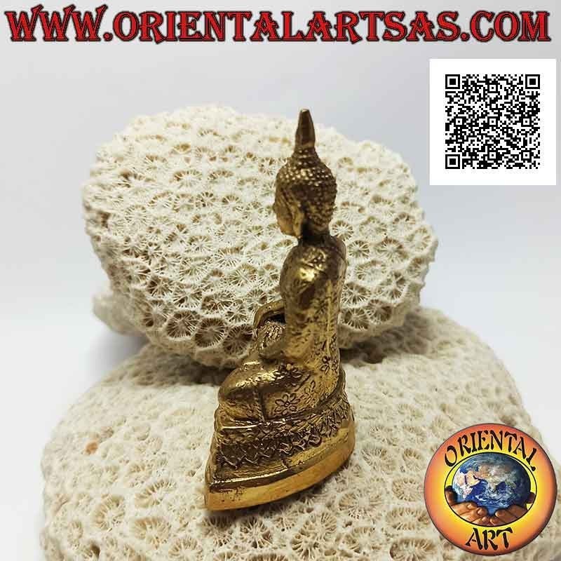 Sculpture de Bouddha "Bhumisparsha Mudra - Soumettre le démon Mara" sur l'autel (8 cm)