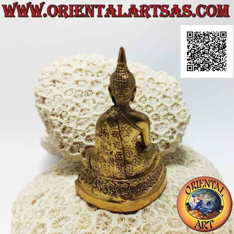 Escultura de Buda "Bhumisparsha Mudra - Sometiendo al demonio Mara" en el altar (8 cm)