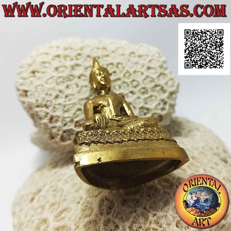 Sculpture de Bouddha "Bhumisparsha Mudra - Soumettre le démon Mara" sur l'autel (8 cm)