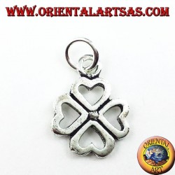 pendentif en argent, trèfle à quatre feuilles